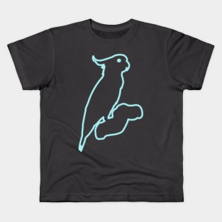 80s Retro Neon Sign Cockatoo Kids T-Shirt